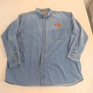 1250 North NASCAR #17 Matt Kenseth Men's Blue Button Up Denim Shirt Size XL